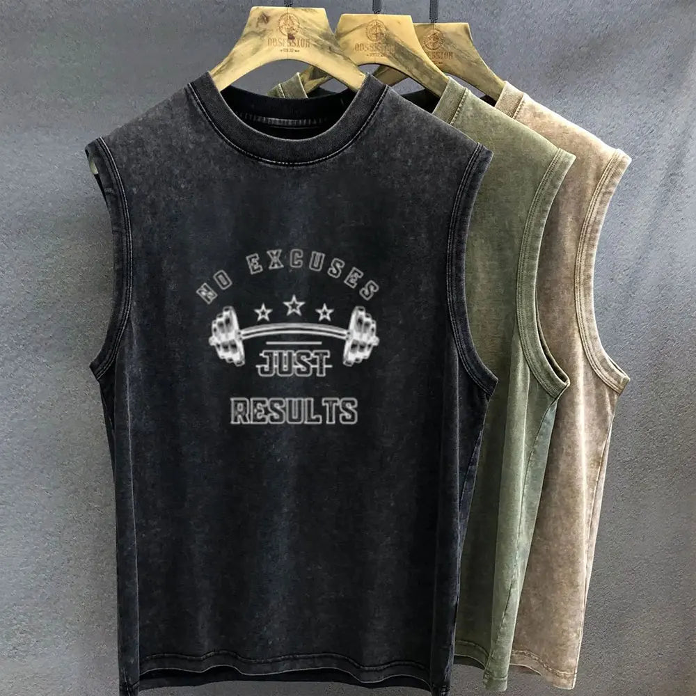 Oversized Vintage Washed Muscle Duck Cartoon Tank Top - Unisex Y2K Gym Sleeveless Vest