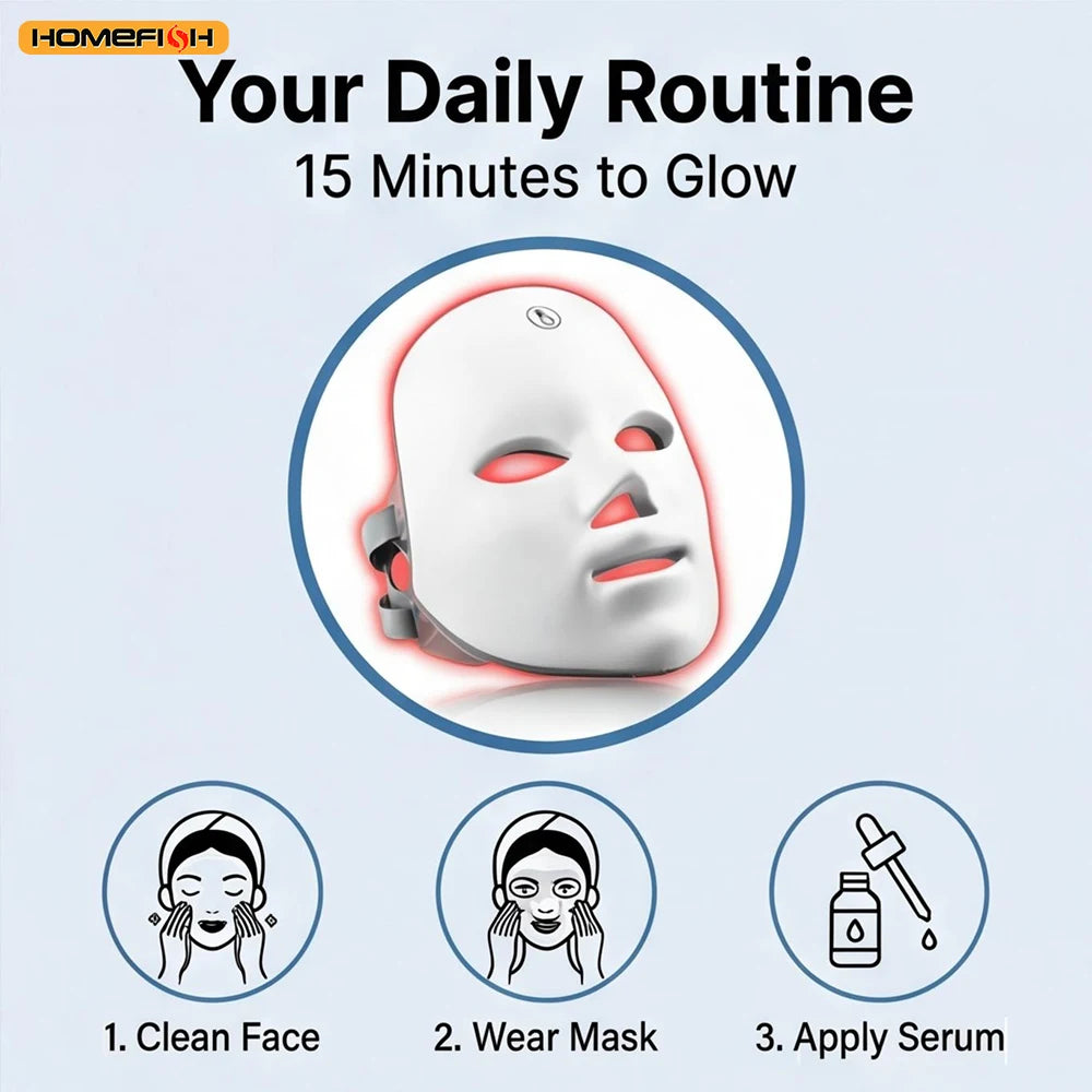 7 Color LED Face Mask – Acne Treatment, Anti-Aging & Skin Rejuvenation