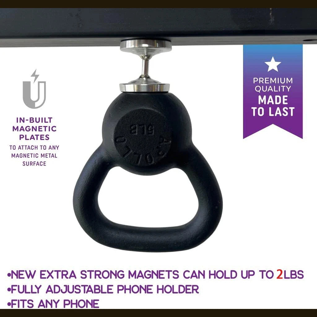 360° Dual Magnetic Gym Phone Holder - Strong Double-Sided Magnets